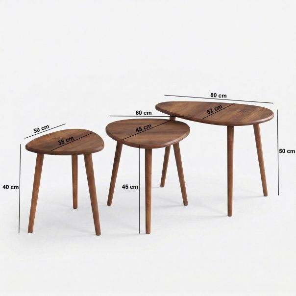 HANAH HOME Set klub stolova Alvin 3/1, braon - EP3056637