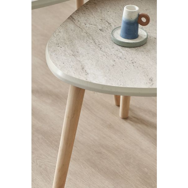HANAH HOME Set klub stolova Alvin 3/1, mermerna krem - EP3056640