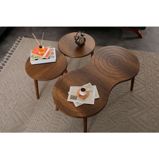 HANAH HOME Set klub stolova Marlo 2/1, braon - EP3056643