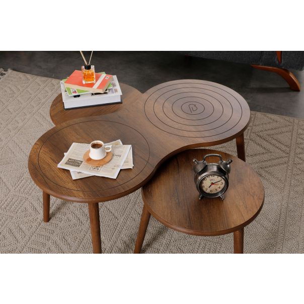 HANAH HOME Set klub stolova Marlo 2/1, braon - EP3056643
