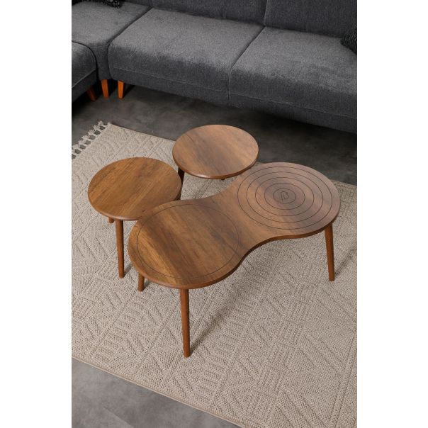 HANAH HOME Set klub stolova Marlo 2/1, braon - EP3056643