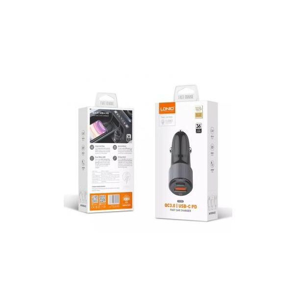 LDNIO Dual auto punjač sa lightning kablom C510Q - 209033