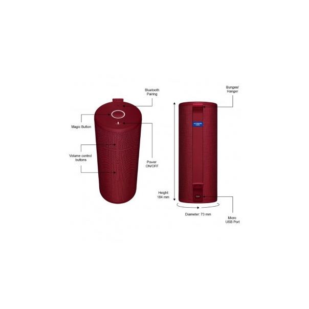 ULTIMATE EARS Bežični Bluetooth zvučnik Boom 3 Sunset, crvena - 209377