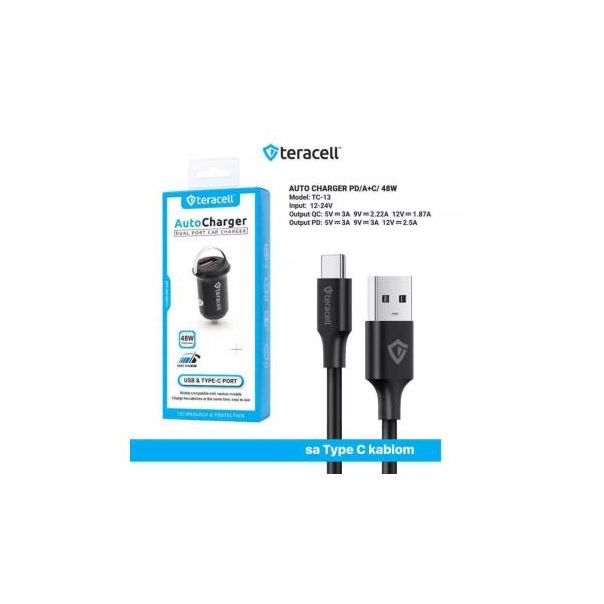 TERACELL Auto punjač dual USB-C Evolution TC-13 - 209957
