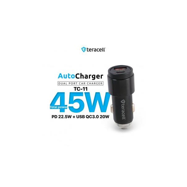 TERACELL Auto punjač sa USB C kablom Dual Evolution TC-11 - 209962