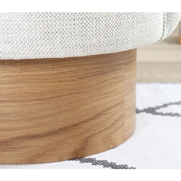 ATELIER DEL SOFA Tabure sa naslonom Barren Puf, svetlosiva - EP2802284