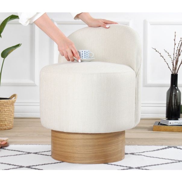 ATELIER DEL SOFA Tabure sa naslonom Barren Puf, krem - EP2802278