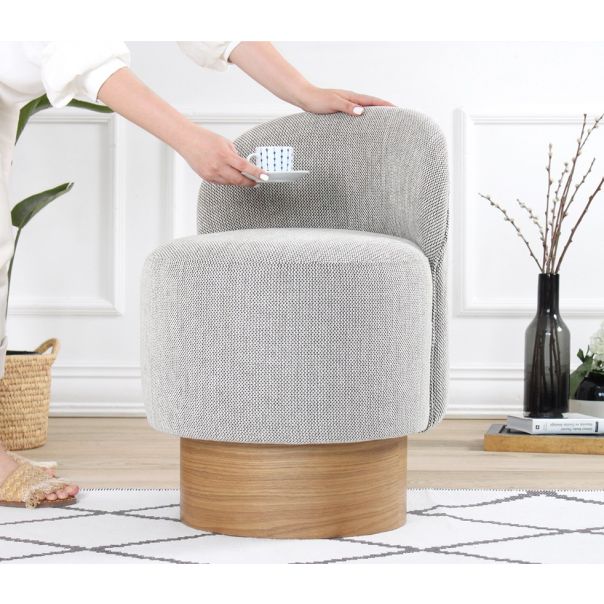 ATELIER DEL SOFA Tabure sa naslonom Barren Puf, siva - EP2802281