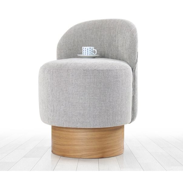 ATELIER DEL SOFA Tabure sa naslonom Barren Puf, siva - EP2802281