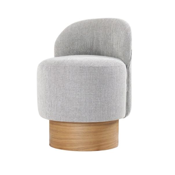 ATELIER DEL SOFA Tabure sa naslonom Barren Puf, siva - EP2802281