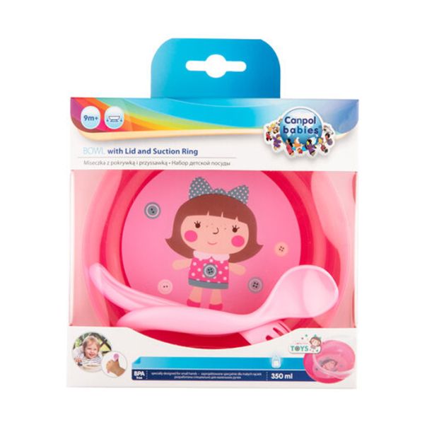 CANPOL BABIES PRIBOR ZA HRANJENJE I TANJIR 21/300 PINK - EP3083240