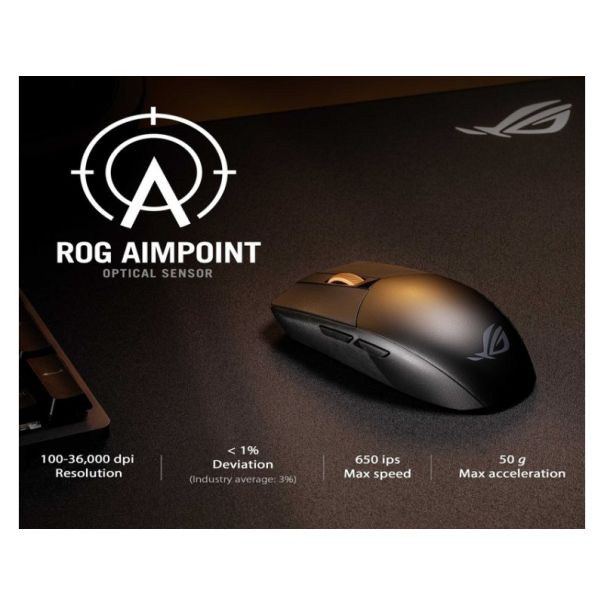 ASUS Bežični gaming miš P520 ROG STRIX IMPACT III, crna - MIS01958