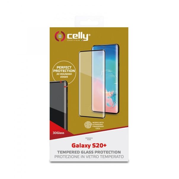 CELLY Zaštitno staklo 3D za Samsung S20 + - 3DGLASS990BK