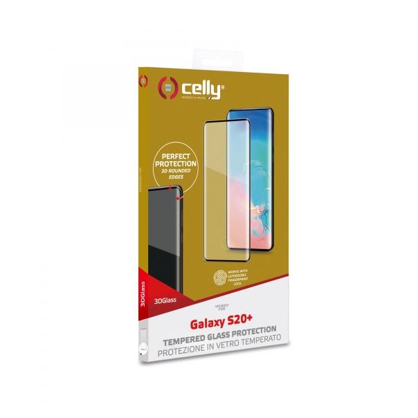 CELLY Zaštitno staklo 3D za Samsung S20 + - 3DGLASS990BK