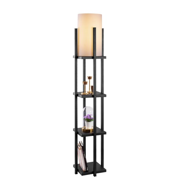 OPVIQ Podna lampa sa policom 7111, crna - EP3008131
