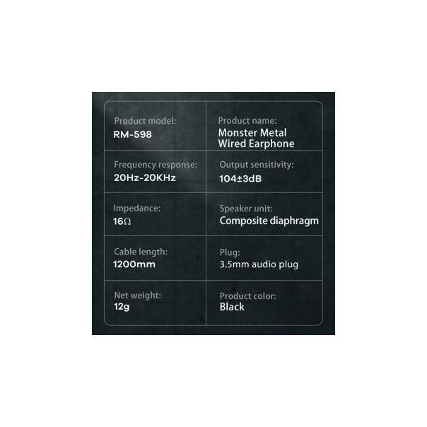 REMAX Slušalice za mobilni RM-598a, crna - 213821