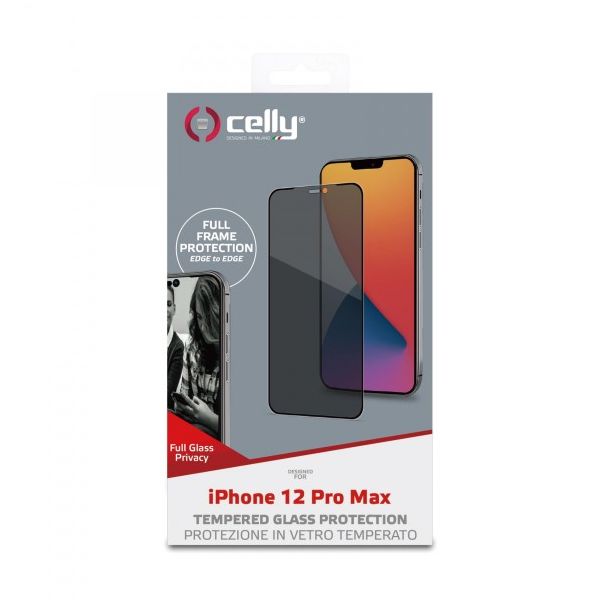 CELLY Zaštitno staklo PRIVACY za iPhone 12 PRO MAX - PRIVACYF1005BK