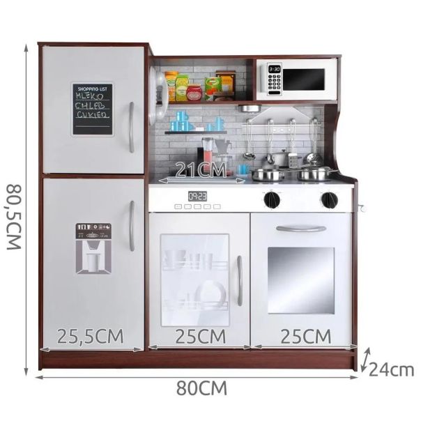 Kruzzel Dečija Drvena Kuhinja 80x80,5x24cm - EP3257661