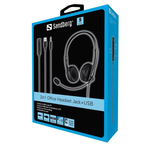 SANDBERG Slušalice sa mirkofonom USB+SJ Office 126-21 - EP2720805