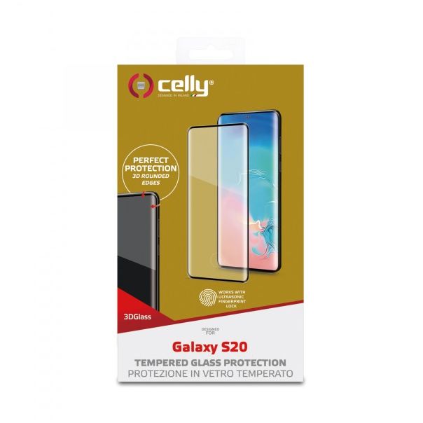 CELLY Zaštitno staklo 3D za Samsung S20 - 3DGLASS992BK