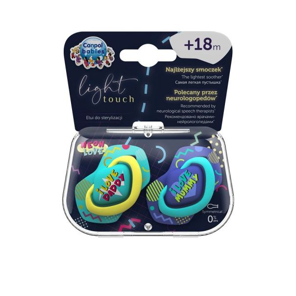 CANPOL  Varalica silikonska Neon Love 2/1 - blue - 22-654_blu
