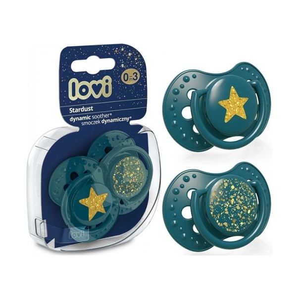 LOVI Varalica silicone dynamic 0-3m - Stardust Green 2 komada - 22-892_green