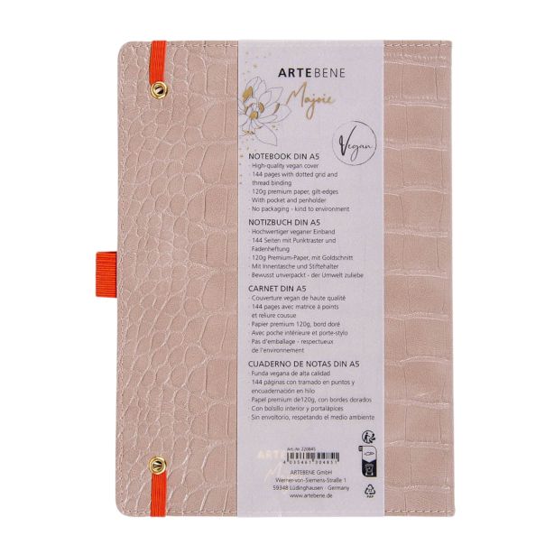 Artebene notes A5 72L tačkice pesak - 73092