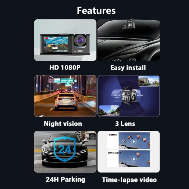 Kamera za Auto DashCam S1 JWD 1080P crna - EP2843146