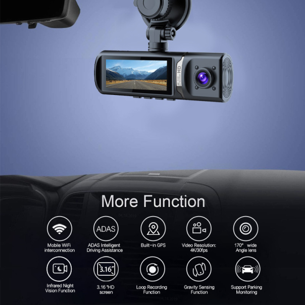 Kamera za Auto DashCam Pro WDR BlackBox JWD 4K crna - EP2843025