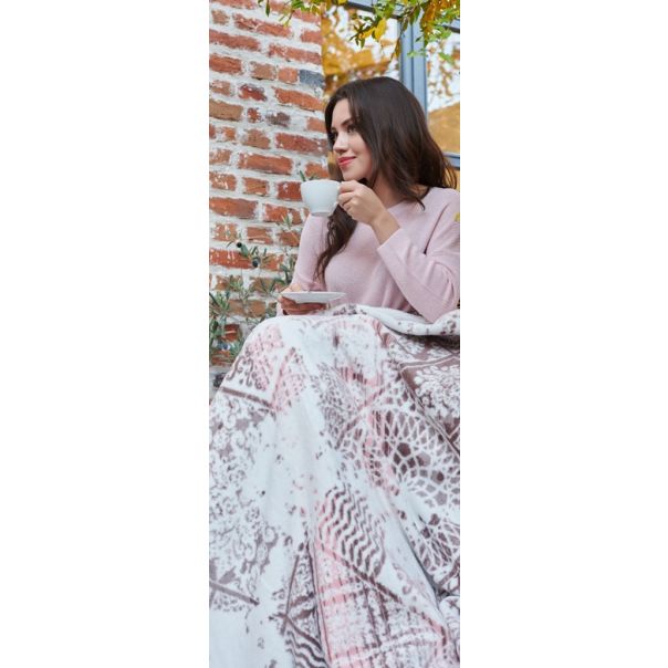 DEKOR DOM Ćebe ECO BLANKET 150x200 - 22136-C - White Pink - EP2888219