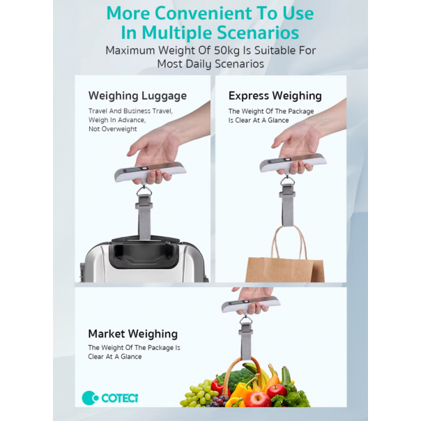 Digitalna vaga rucna za merenje prtljaga Coteci TR-010 crna - EP2851314