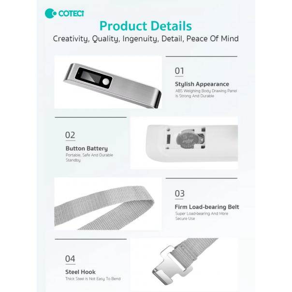 Digitalna vaga rucna za merenje prtljaga Coteci TR-010 crna - EP2851314