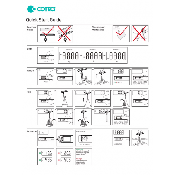 Digitalna vaga rucna za merenje prtljaga Coteci TR-010 crna - EP2851314