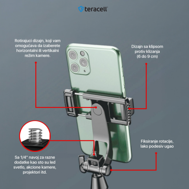 Selfie stick + tripod Teracell TC-01 crni - EP2851302
