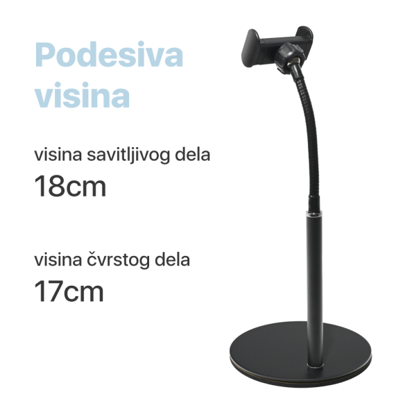 Desktop držač za mobilni telefon fleksibilni crni - EP2845534