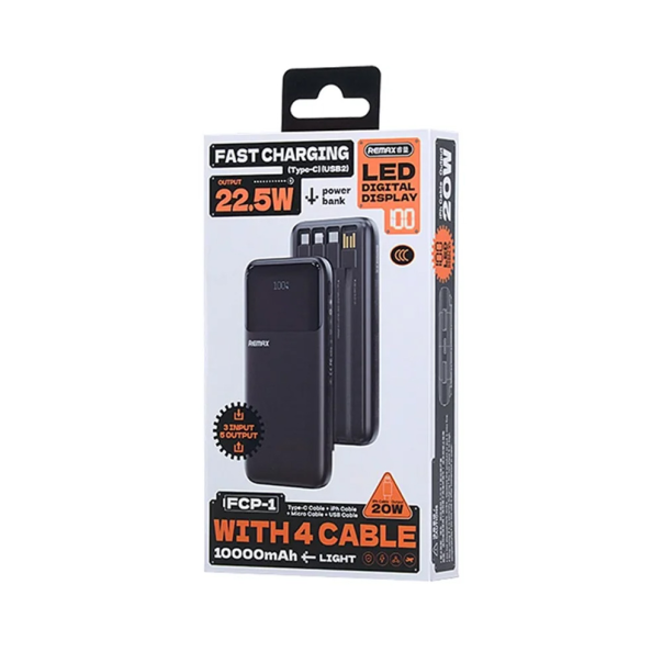 Power bank prenosiva baterija REMAX FCP-1 Fast Charging 20+22.5W 10000mAh crni - EP2881310