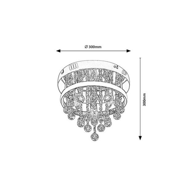 Rabalux Plafonjera Pallas LED 20+ E14 3x MAX 40W hrom (2236) - 2236