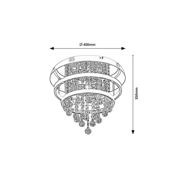 Rabalux Plafonjera Pallas LED 32+ E14 3x MAX 40W hrom (2237) - 2237-1