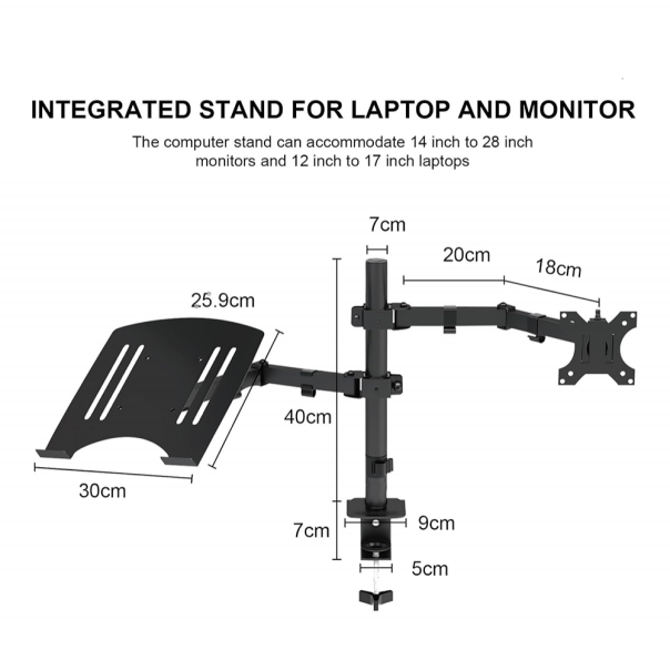 Držač za monitor + laptop podesivi crni - EP2874103