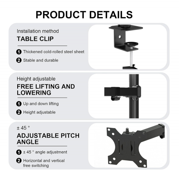 Držač za monitor + laptop podesivi crni - EP2874103
