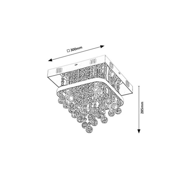 Rabalux Plafonjera Pallas LED 23+ E14 4x MAX 40W hrom (2238) - 2238-1