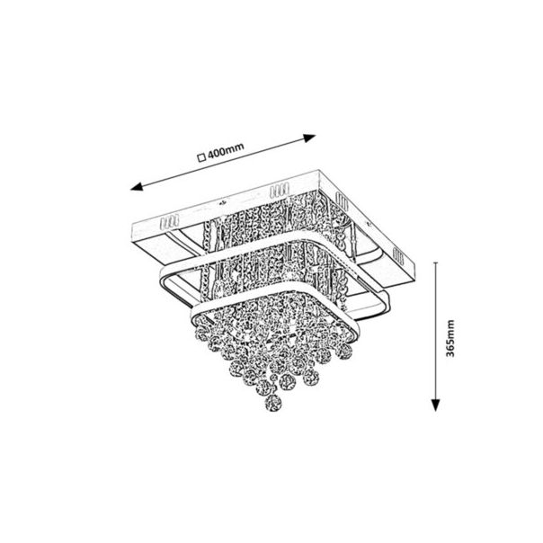 Rabalux Plafonjera Pallas LED 36+ E14 4x MAX 40W hrom (2239) - 2239