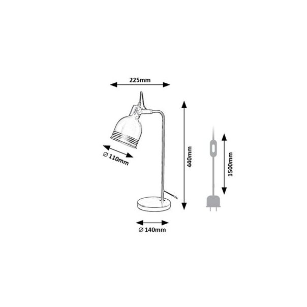 Rabalux Stona lampa Flint E14 1x MAX 25W crna (2240) - 2240-1