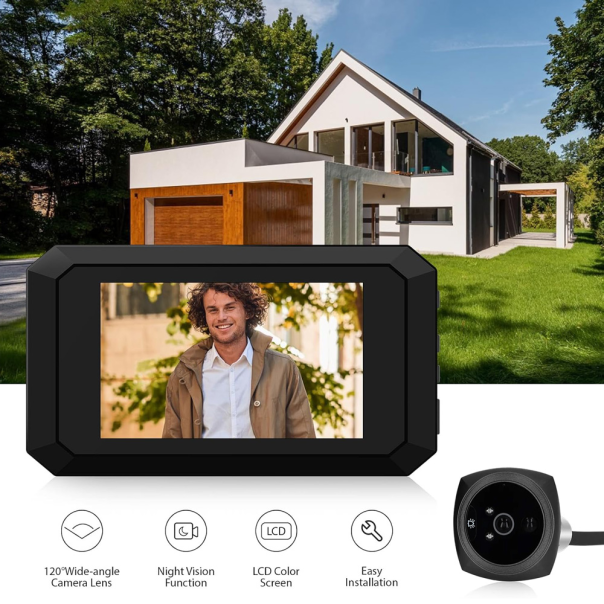 Video pametno zvono JWD Cat Eye za vrata ugradno Wireless - EP2837387