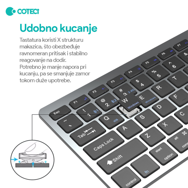 Tastatura Coteci 84007 siva - 224456