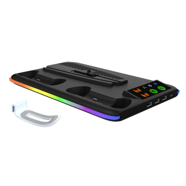 HA8008  EL RGB multifunkcionalni punjač i cooler za PS5 konzolu crni - 224731