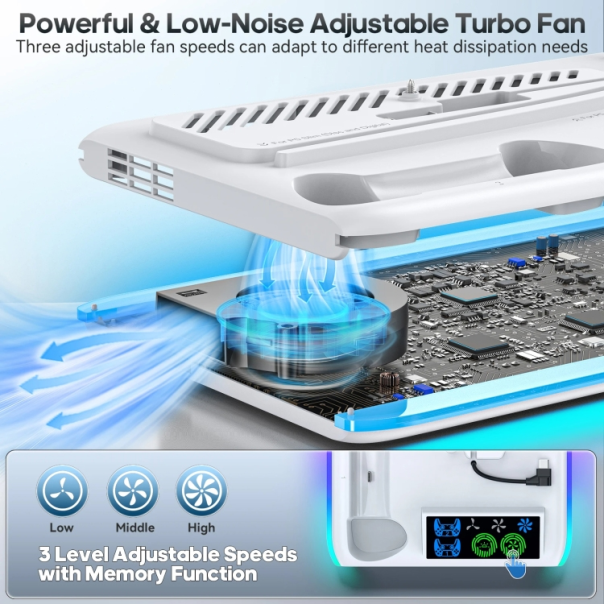 HA8008  EL RGB multifunkcionalni punjač i cooler za PS5 konzolu crni - 224731