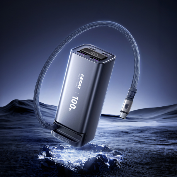 Power bank prenosiva baterija REMAX FC-22 100W sa teleskopskim kablom 20000mAh siva - 224806