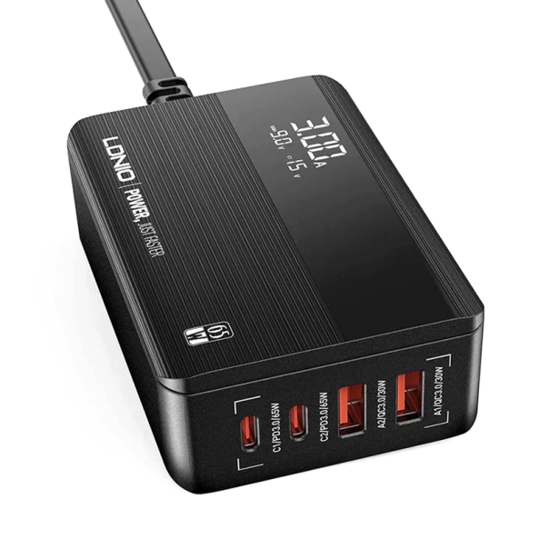 Kućni punjač LDNIO A4808Q, QC4+, PD3.0, LED 70W crni - 224827