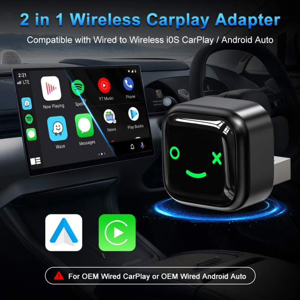 Carplay Wireless Adapter za auto M12 JWD LED - 224841-1